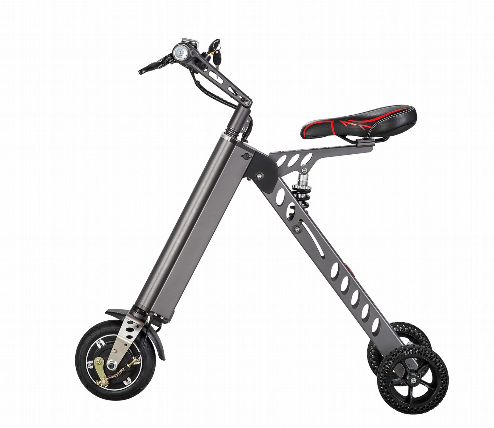 8 inch 250w foldable three wheel electric bikes tricycle electric bicycles  2