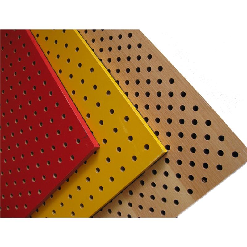 MDF Material Sound Reflecting Wooden Perforated Ceiling Acoustic Panel 2