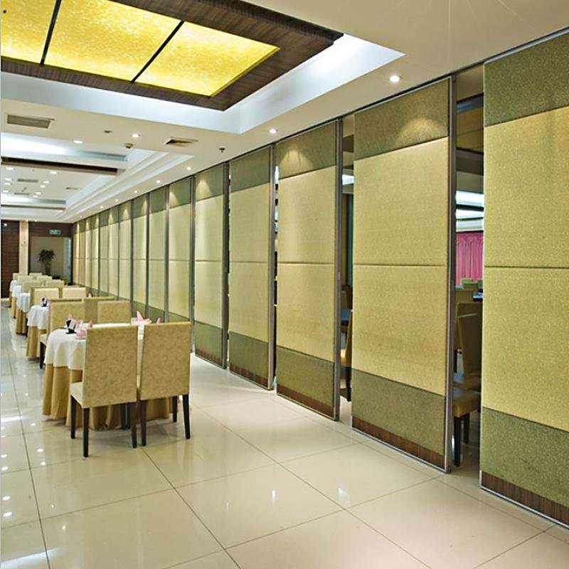 Interior Soundproof Room Divider Sliding Restaurant Operable Partition Wall 2