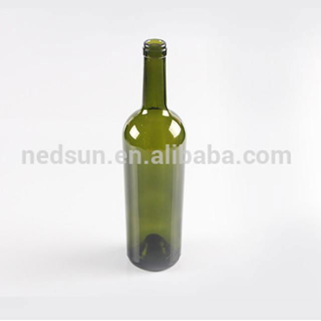 Low price 750ml unique green bordeaux red wine glass bottle