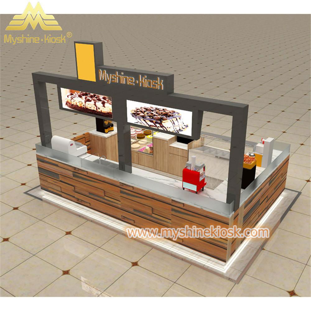 Custom Modern Shopping Mall Retail Wooden Food Kiosk Supplier 3