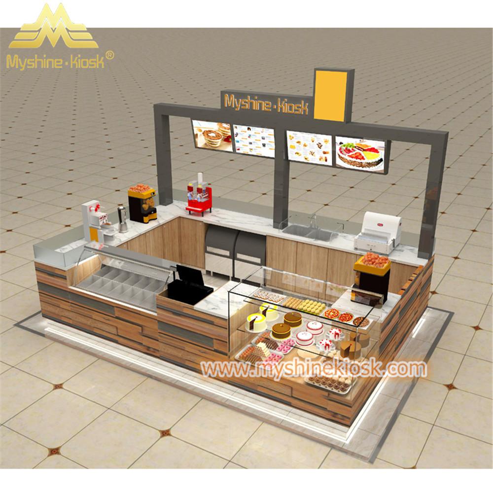 Custom Modern Shopping Mall Retail Wooden Food Kiosk Supplier 2