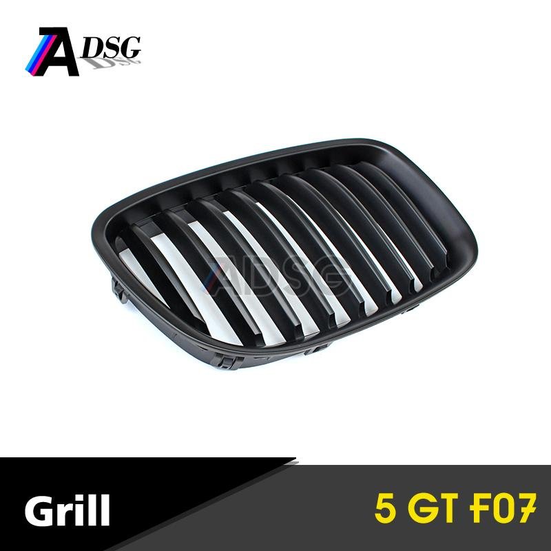Single Slat Matt Black ABS Material Front Grille For BMW 5 Series GT F07 4