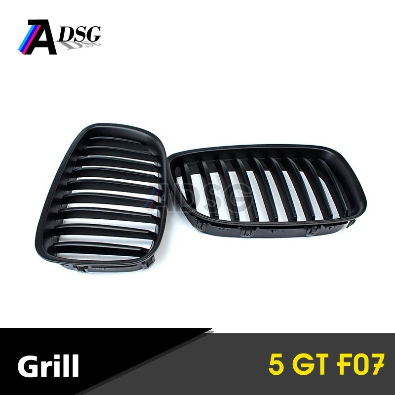 Single Slat Matt Black ABS Material Front Grille For BMW 5 Series GT F07 3