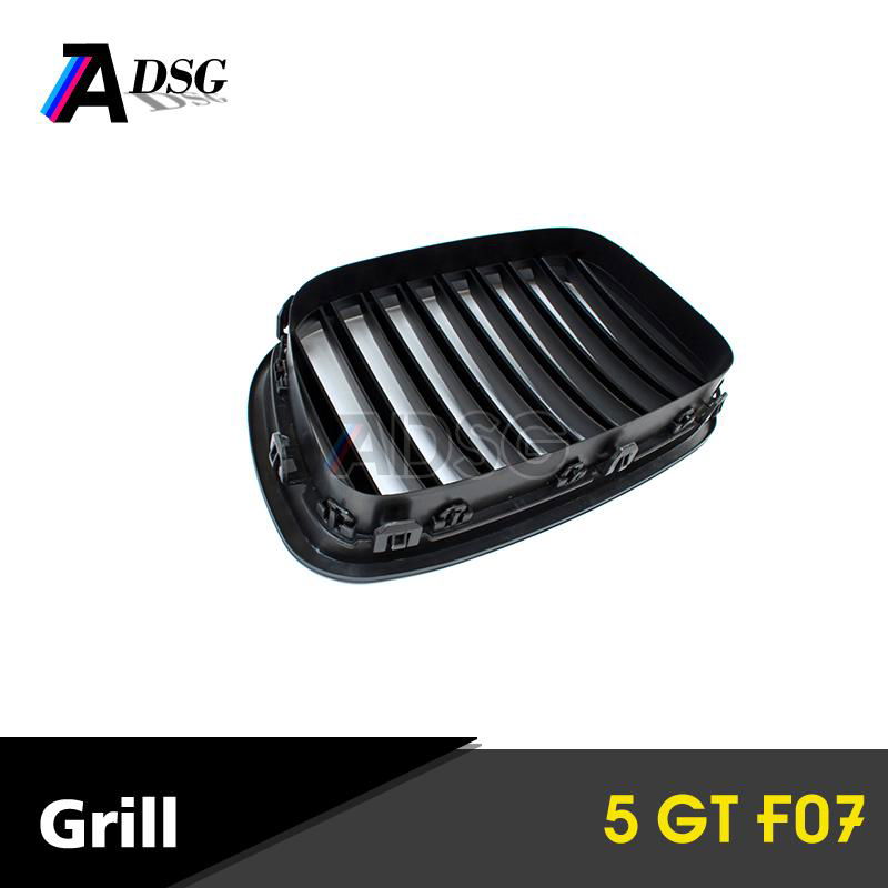 Single Slat Matt Black ABS Material Front Grille For BMW 5 Series GT F07 5