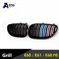 Dual-Slat Glossy M-colour Car Front Grille For BMW E60 1