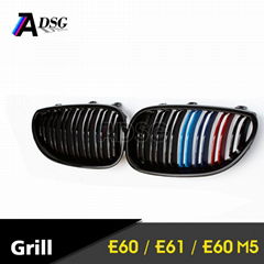 Dual-Slat Glossy M-colour Car Front Grille For BMW E60