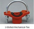 pipe fitting and grooved coupling, U-Bolted mechnical tee 1