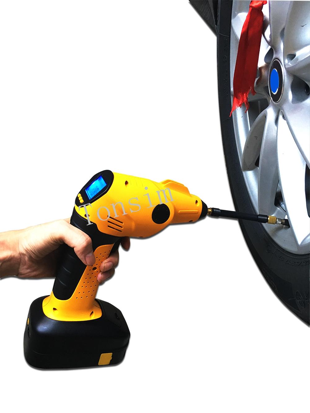 Electric Mini Tire Inflator 12V rechargeable cordless air compressor