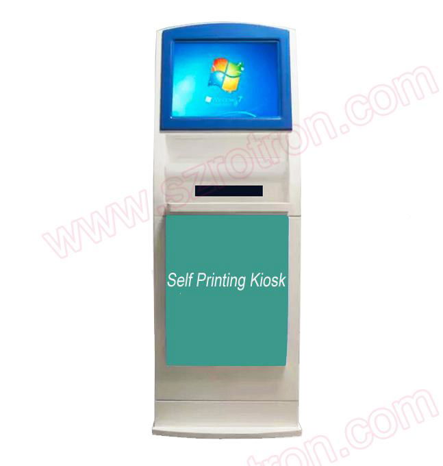 Customized floor stand 17 inch self service A4 printing kiosk  