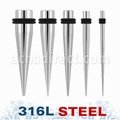 316L surgical steel taper with double rubber O-rings	