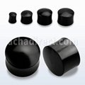 Black horn double flared solid plug	 1