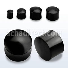 Black horn double flared solid plug	