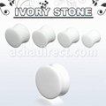 Ivory stone double flared plug	 1