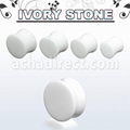 Ivory stone double flared plug	 1