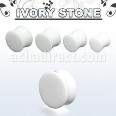 Ivory stone double flared plug	