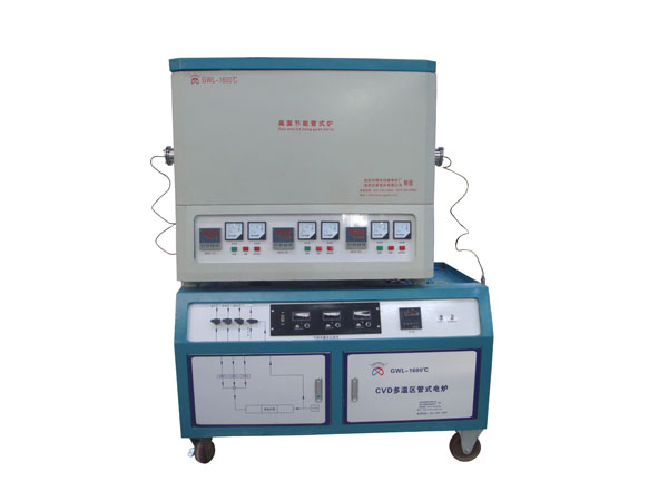 1000-1800 Centigrade Multiple Heating Zone Tube Furnace With Gas Control Cabinet
