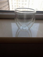 double wall glass cup without handle 