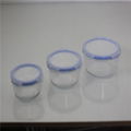 different size of round glass food container with lock lid 2