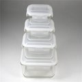 square glass food container with locked lid