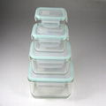 square glass food container with locked lid 2