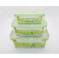 different size of glass food container with lock lid 4