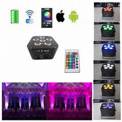  led flat par dmx phone app mini par led 6x18w rgbwauv battery wifi led uplight