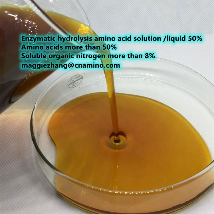 Enzymatic hydrolysis amino acids liquid 5% with organic nitrogen 8%