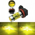 2PCS H11 H8 LED Fog Lights 100W 2323 Yellow Projector Driving DRL Bulb 3