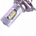 2PCS H4 12V 80W LED 6000K Fog Driving Head Light Bulb Lamps White H7 3