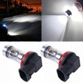 2PCS H11 H8 100W Bright White 6000K LED Fog DRL Daytime Driving Light bulbs 4