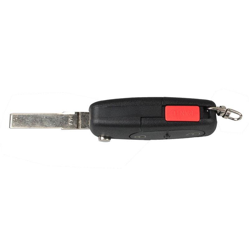 3 Button Panic Folding Remote Key Fob Case For Audi A3 A4 S4 Uncut Key Shell 3