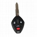 4 Buttons Left Groove Replacement Remote Key Shell Fob Case Housing For Mitsubis