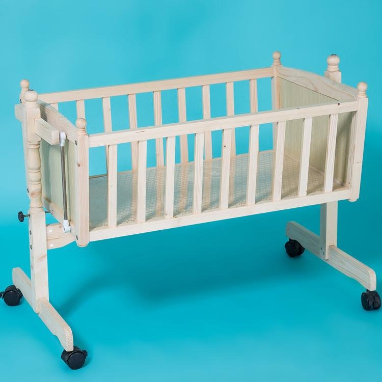 Solid Pine Wood Baby Bed Cradle Swing Cribs
