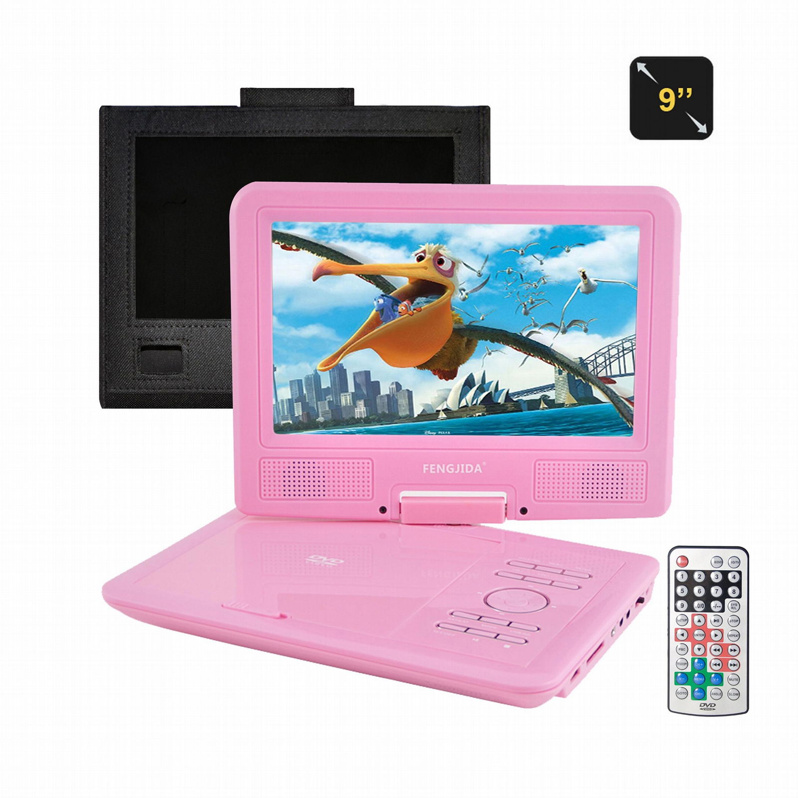 Wholesale 9 Inch portable dvd player with Swivel Screen 3