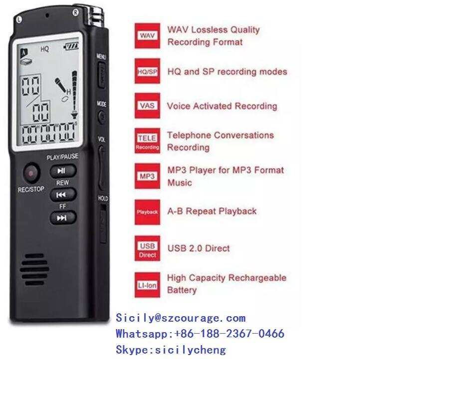 Factory Wholesale portable 8GB Recorder Digital Audio Voice Multifunctional Reco 3