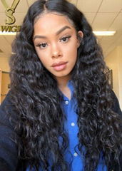 YSwigs 360 Lace Frontal Wig Curly Human Hair Brazilian Virgin Hair Baby Hair