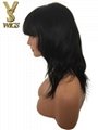 YSwigs Short Wavy Glueless Lace Front Human Hair Wigs With Bangs 4