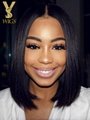 YSwigs Hot Selling Silky Straight Bob Human Hair Lace Front Wigs  1