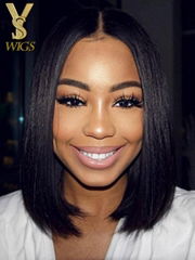 YSwigs Hot Selling Silky Straight Bob Human Hair Lace Front Wigs 