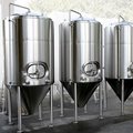 Beer fermentation tanks with cooling