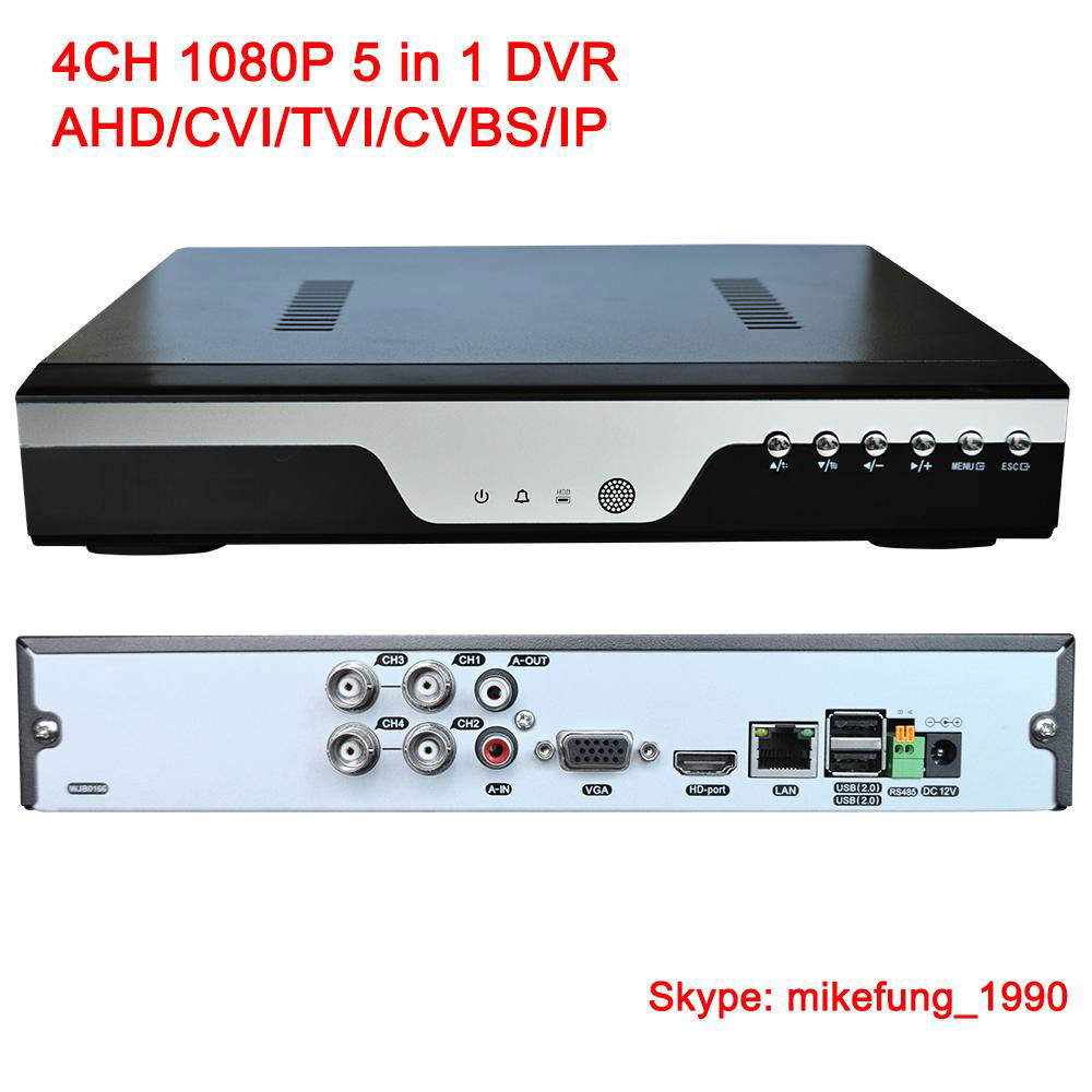 H.264 4CH 1080P Video Recorder Support AHD CVI TVI Analog IP Cameras 5 in 1 DVR