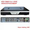 1080P H.264 8CH Video Recorder Support AHD CVI TVI Analog IP Cameras 5 in 1 DVR