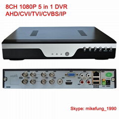 1080P H.264 8CH Video Recorder Support AHD CVI TVI Analog IP Cameras 5 in 1 DVR