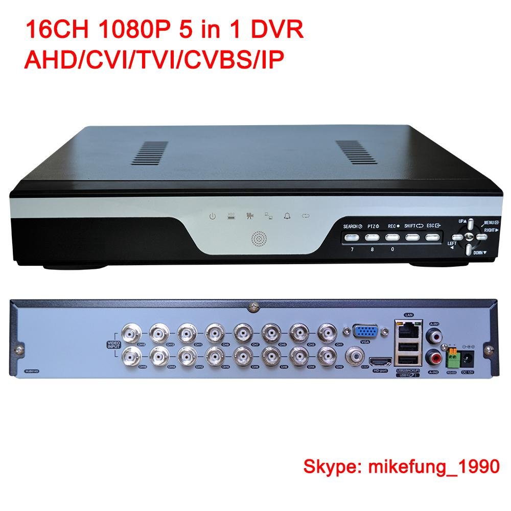 H.264 2MP 16 Channel Video Recorder Support AHD CVI TVI Analog IP Cameras 2HDD