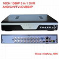 H.264 2MP 16 Channel Video Recorder Support AHD CVI TVI Analog IP Cameras 2HDD 1