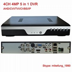 4CH 4MP DVR Recorder Support AHD CVI TVI Analog IP Security Camera 