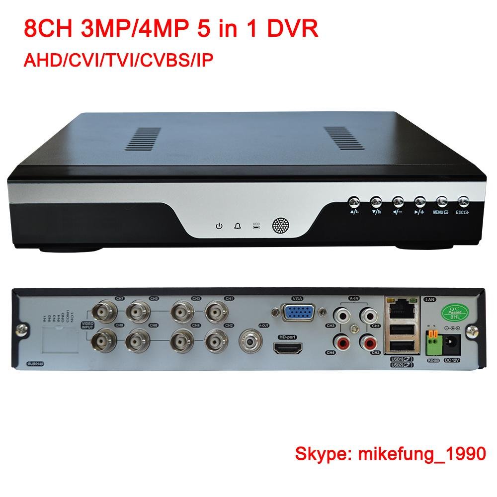 H.265 8CH 4MP DVR Recorder Support AHD CVI TVI Analog Cameras 5 in 1 DVR