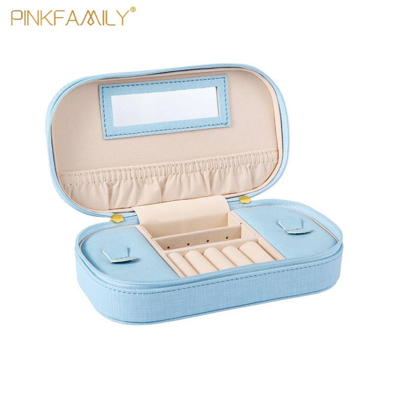 Custom Jewelry Box Leather Jewelry Travel Case Wholesale DS018 Pink