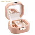 Hot Sales Faux Leather Case Travel Organizer Jewelry Box with Mirror and lock